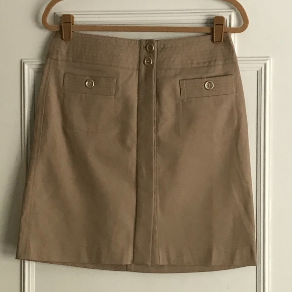 Talbots button down front khaki skirt - Picture 2 of 8